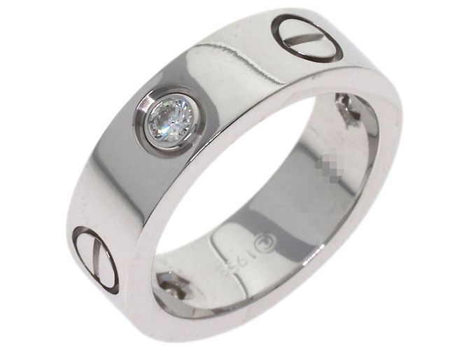 Cartier Love Ring halber Diamant in 18K Weißgold - Ansicht 2