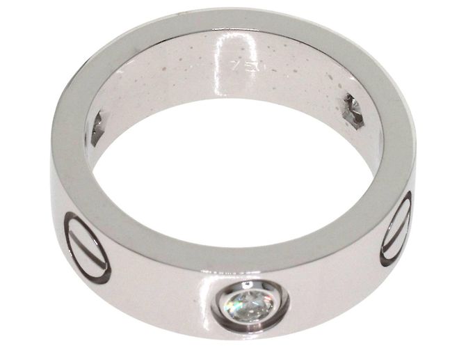 Cartier Love Ring halber Diamant in 18K Weißgold - Ansicht 4