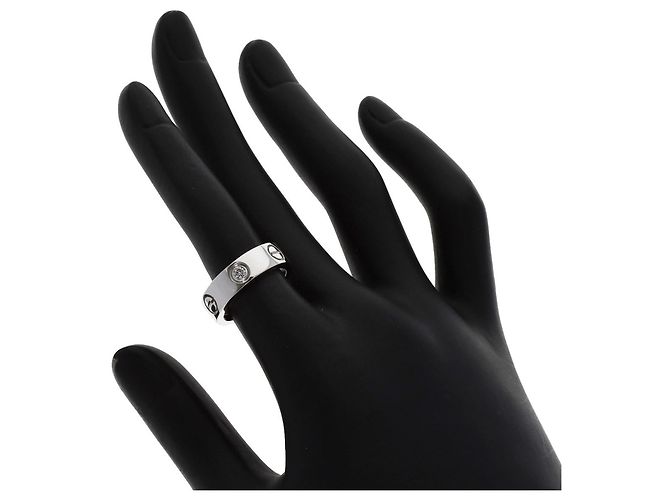 Cartier Love Ring halber Diamant in 18K Weißgold - Ansicht 6