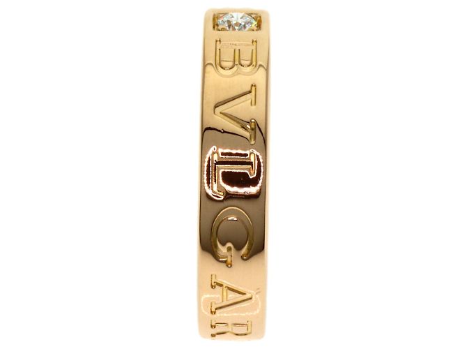 Bulgari Bague Double Logo en diamant en or rose 18K de Bvlgari - vue 3