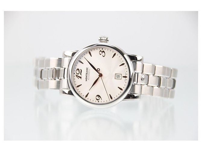 Montblanc Meisterstuck Star Date Automatico Quadrante Argento Acciaio 38.5mm 105961 Bianco - vista 10