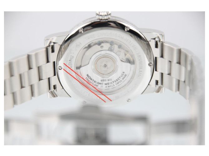 Montblanc Meisterstuck Star Date Automatico Quadrante Argento Acciaio 38.5mm 105961 Bianco - vista 9