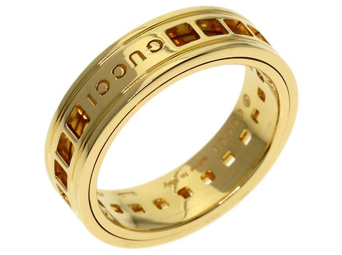 Anello Gucci Scroll #12 in oro giallo 18K - vista 2