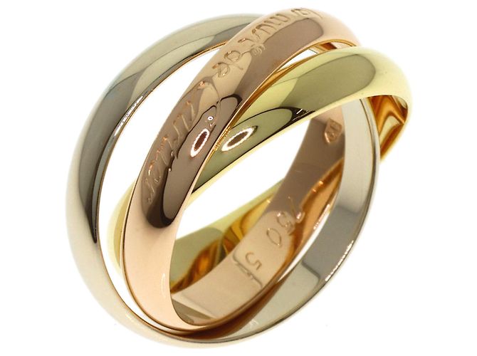 Anello Cartier Trinity in oro rosa bianco e giallo 18K - vista 2