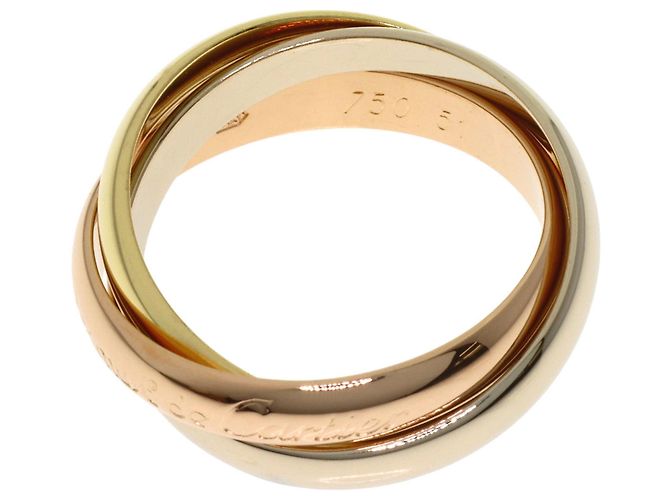 Anello Cartier Trinity in oro rosa bianco e giallo 18K - vista 3