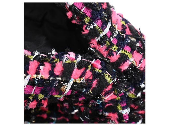 Timeless Falda de tweed Chanel plisada en poliamida rosa Castaño - vista 8
