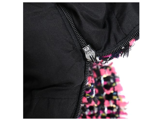 Timeless Falda de tweed Chanel plisada en poliamida rosa Castaño - vista 9