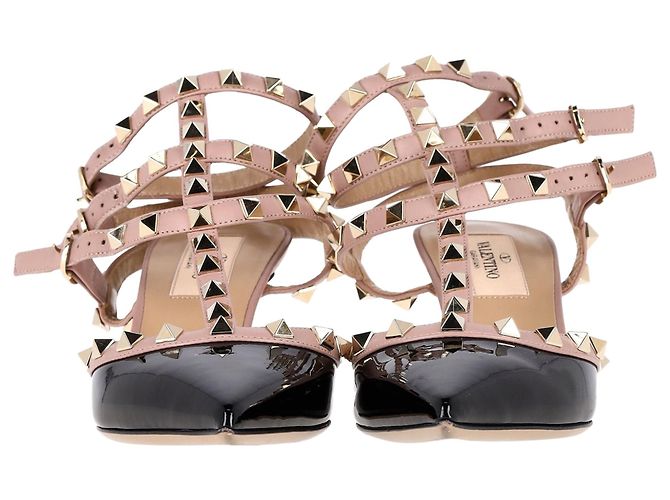 Décolleté Valentino Garavani Rockstud 65 in pelle nera e rosa Nero - vista 2