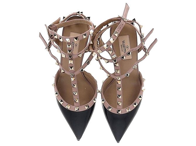 Décolleté Valentino Garavani Rockstud 65 in pelle nera e rosa Nero - vista 5