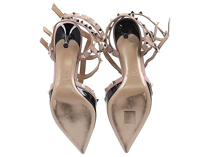 Décolleté Valentino Garavani Rockstud 65 in pelle nera e rosa Nero - vista 6