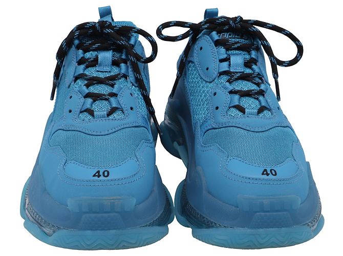 Everyday Baskets Balenciaga Clear Sole Triple S en polyester bleu - vue 2