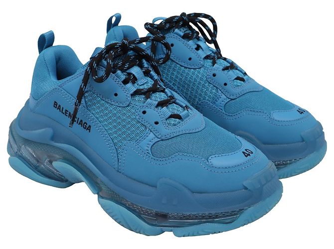Everyday Baskets Balenciaga Clear Sole Triple S en polyester bleu - vue 3