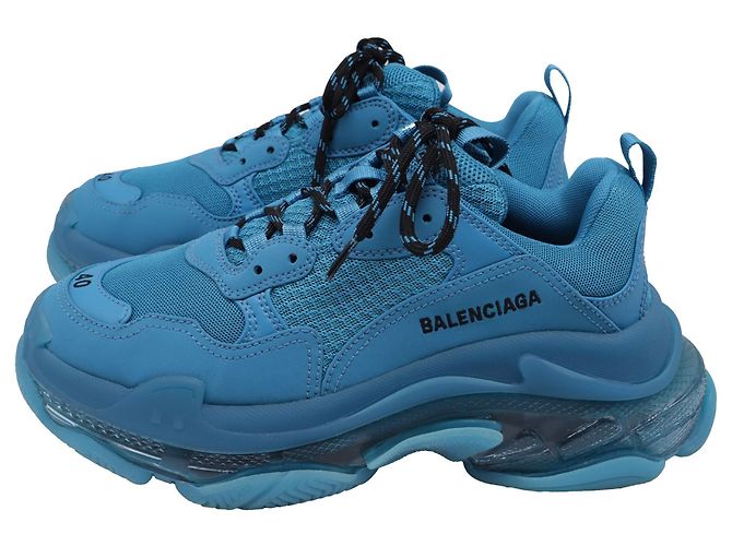Everyday Baskets Balenciaga Clear Sole Triple S en polyester bleu - vue 4