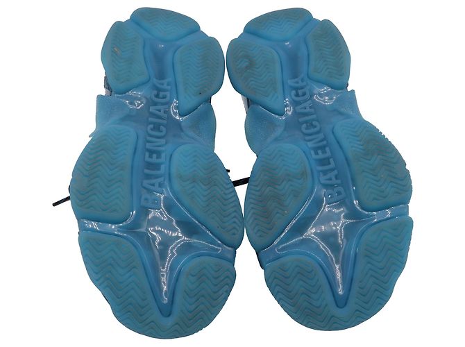 Everyday Baskets Balenciaga Clear Sole Triple S en polyester bleu - vue 6