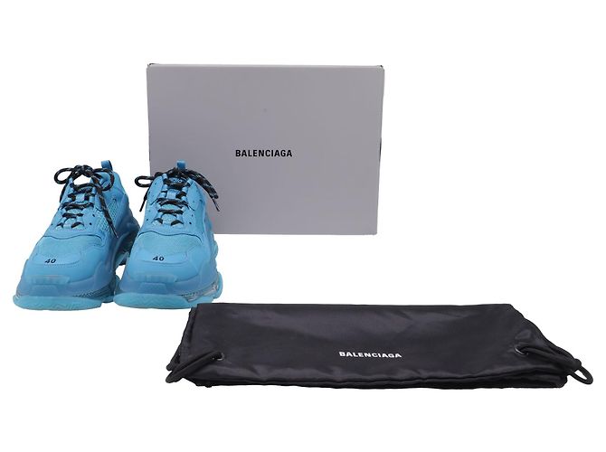 Everyday Baskets Balenciaga Clear Sole Triple S en polyester bleu - vue 8