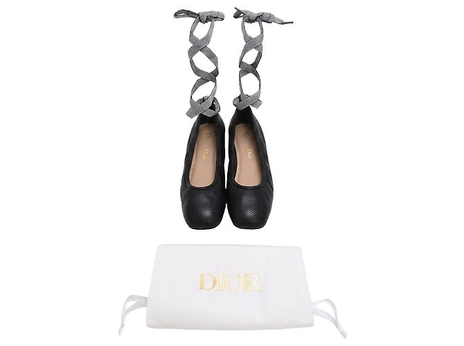 Ballerine con lacci D-Journey in pelle nera Dior Nero - vista 13