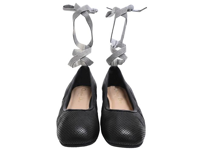 Ballerine con lacci D-Journey in pelle nera Dior Nero - vista 2