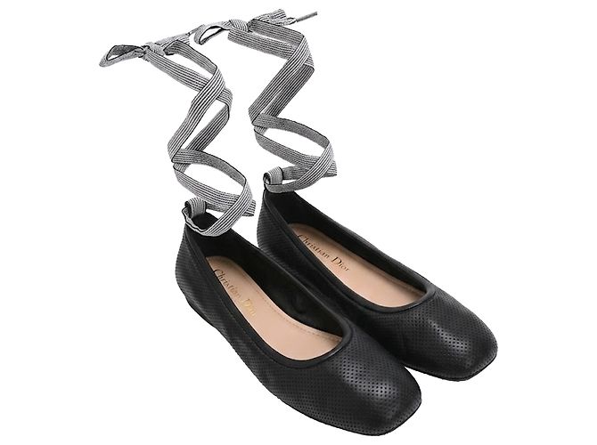Ballerine con lacci D-Journey in pelle nera Dior Nero - vista 4
