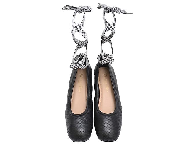 Ballerine con lacci D-Journey in pelle nera Dior Nero - vista 5