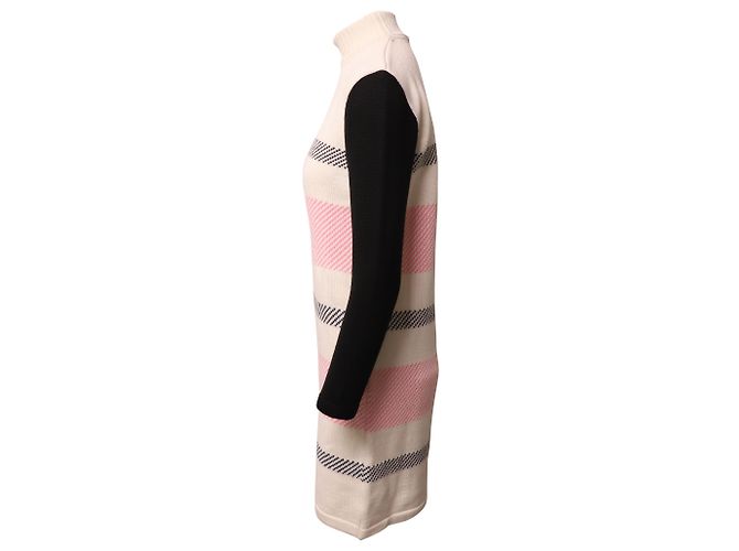 Courreges Courrèges Rollkragenstrickkleid aus mehrfarbiger Wolle Python drucken - Ansicht 3