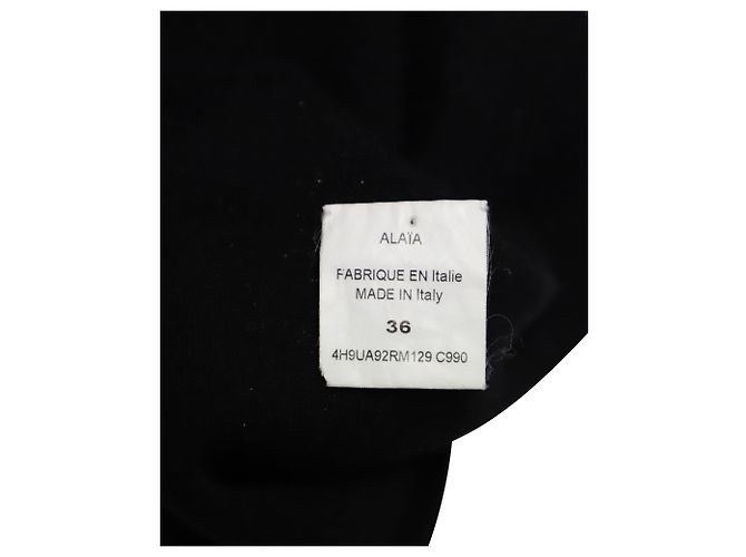 Autre Marque Alaia Langarmshirt aus schwarzer Wolle mit geprästem Design - Ansicht 7