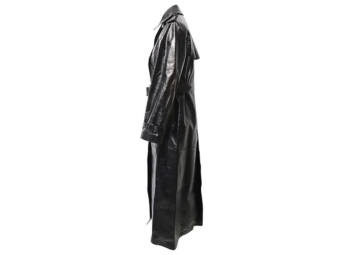 Autre Marque Gabardina de cuero negro Valentino - vista 2