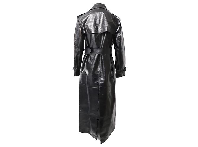 Autre Marque Gabardina de cuero negro Valentino - vista 3