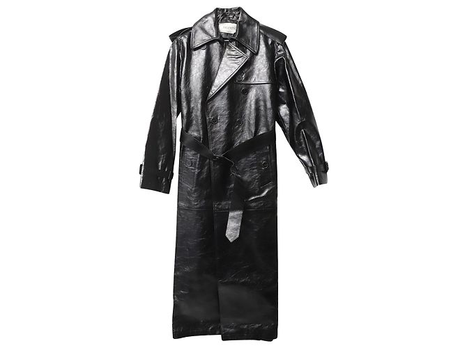Autre Marque Gabardina de cuero negro Valentino - vista 4