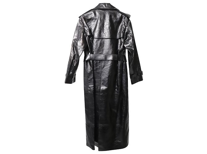 Autre Marque Gabardina de cuero negro Valentino - vista 5