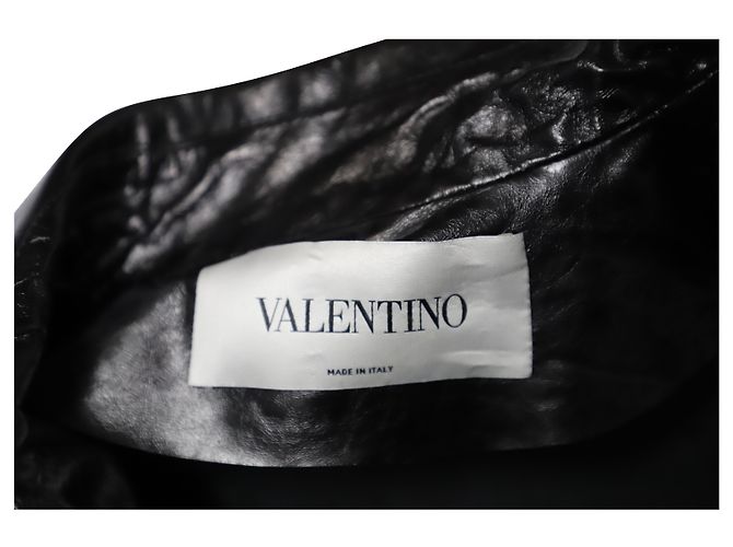 Autre Marque Gabardina de cuero negro Valentino - vista 7