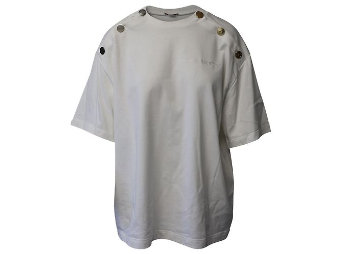 Camiseta Alexander McQueen con botones decorados en algodón blanco - vista 2