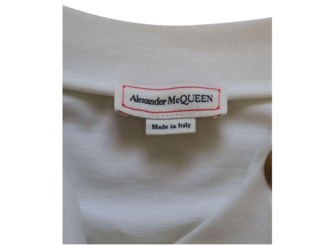 Camiseta Alexander McQueen con botones decorados en algodón blanco - vista 7