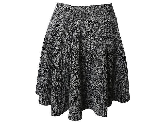 Mini saia de malha Alexander McQueen em lã cinza - vista 3