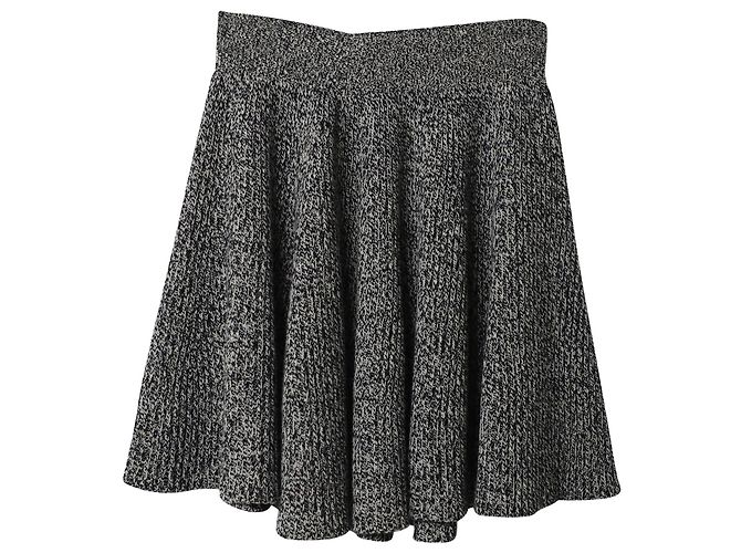 Mini saia de malha Alexander McQueen em lã cinza - vista 4