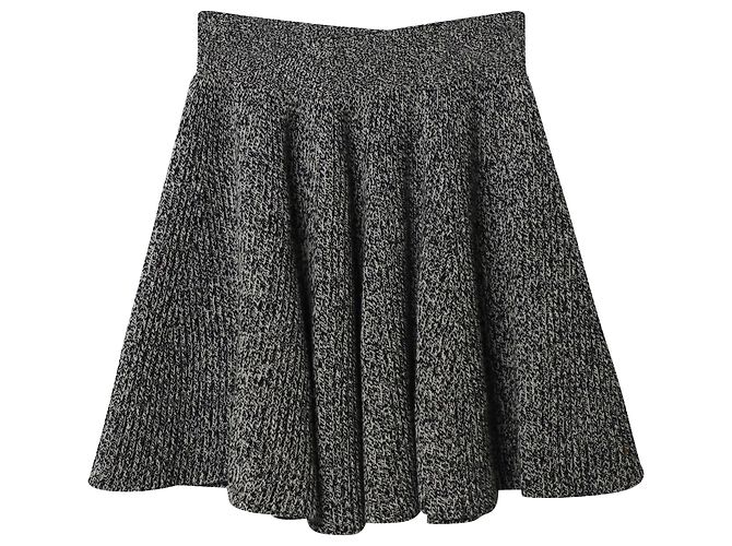 Mini saia de malha Alexander McQueen em lã cinza - vista 5