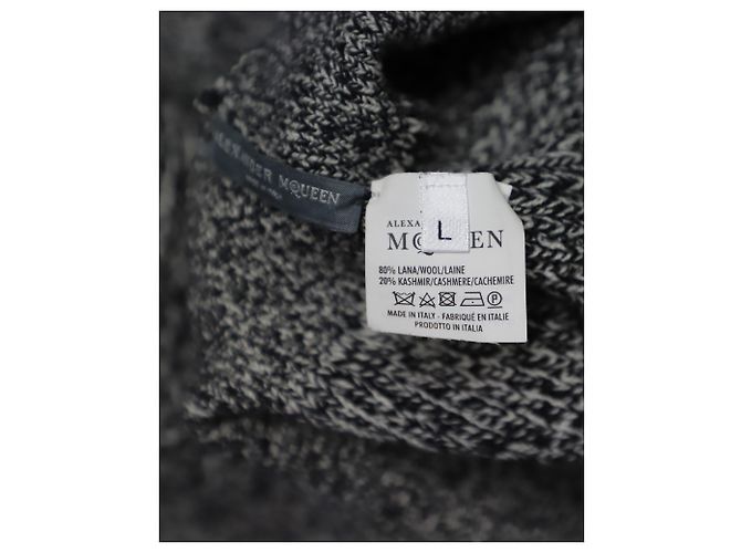 Mini saia de malha Alexander McQueen em lã cinza - vista 7