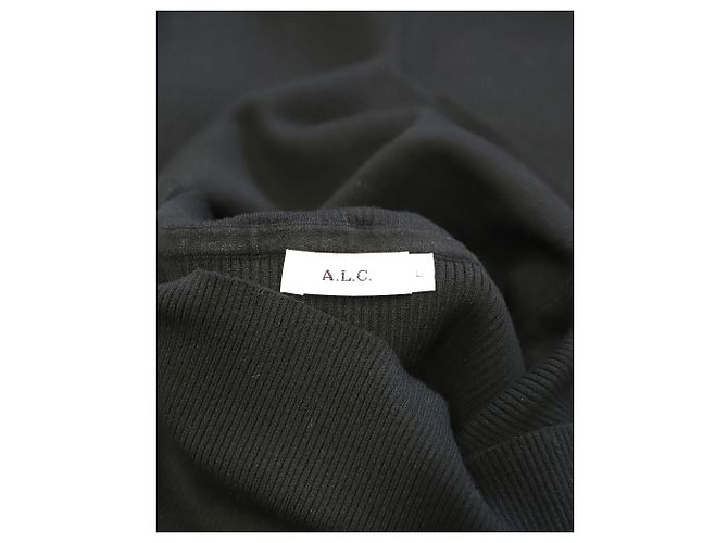 A.L.C Rippstrick-Bodycon-Kleid mit Rollkragen aus schwarzer Viskose - Ansicht 5