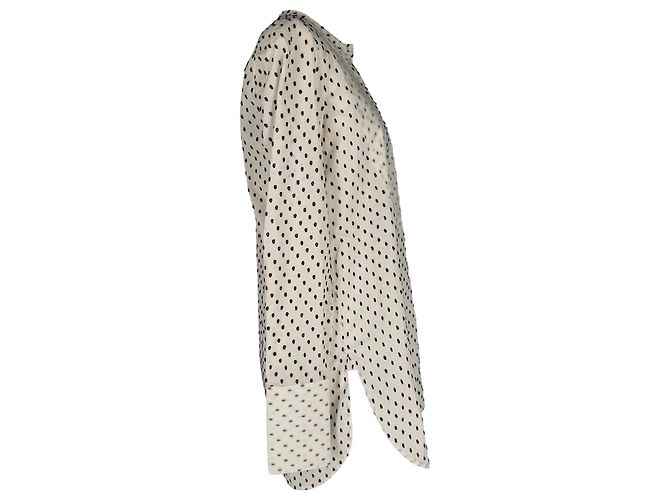 Céline Camisa de manga larga Celine en algodón blanco con puntos suizos - vista 2