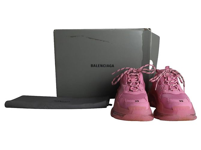 Balenciaga Triple S Sneaker aus rosa Polyester Pink - Ansicht 10