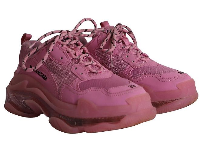 Balenciaga Triple S Sneaker aus rosa Polyester Pink - Ansicht 3
