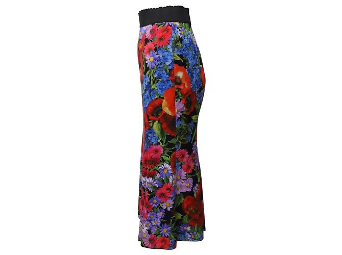 Falda midi Dolce & Gabbana en seda con estampado floral - vista 2