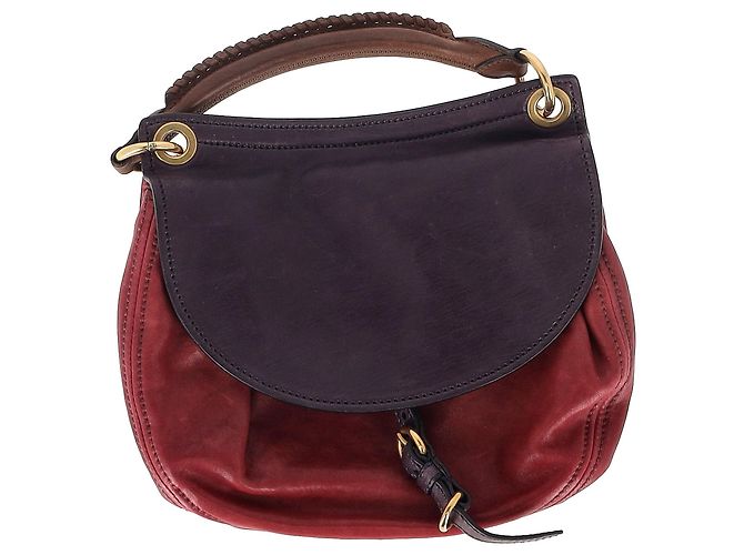 Miu Miu Tri Color Aviator Hobo aus burgunderrotem Leder - Ansicht 2