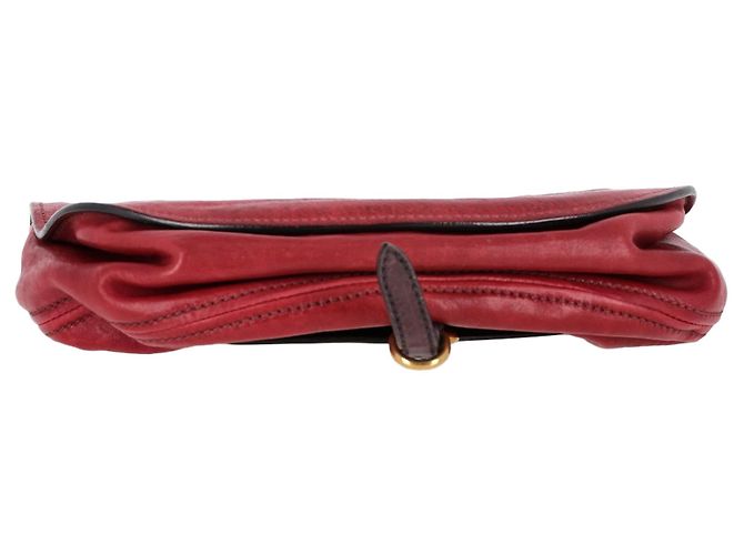 Miu Miu Tri Color Aviator Hobo aus burgunderrotem Leder - Ansicht 3