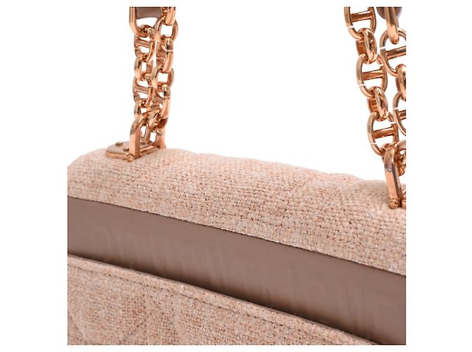 Borsa Small Caro Macrocannage in lino rosa Dior - vista 27