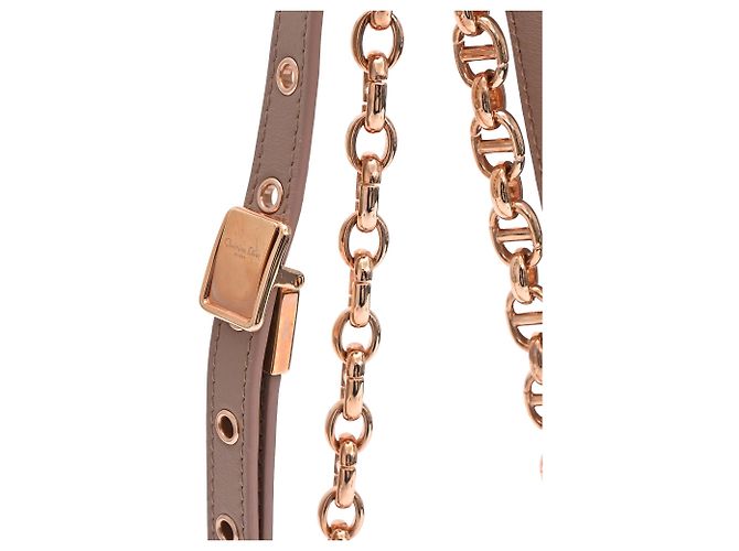 Borsa Small Caro Macrocannage in lino rosa Dior - vista 30