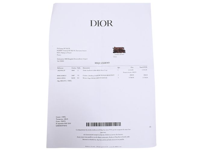 Borsa Small Caro Macrocannage in lino rosa Dior - vista 31
