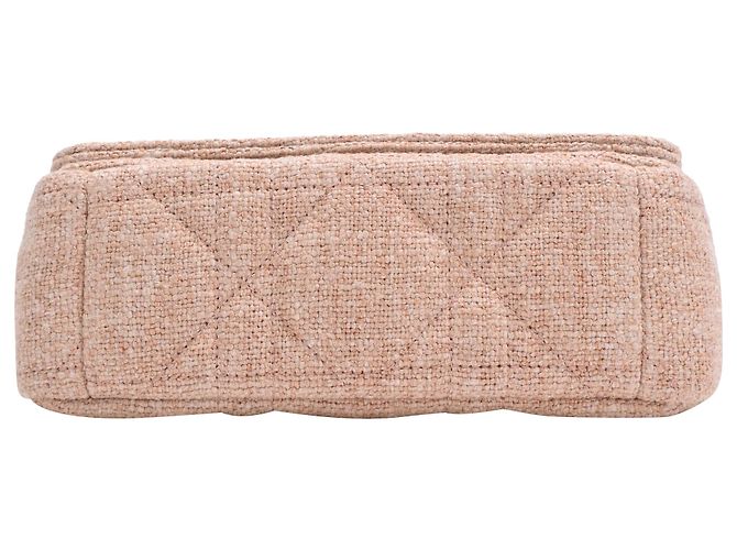 Borsa Small Caro Macrocannage in lino rosa Dior - vista 4