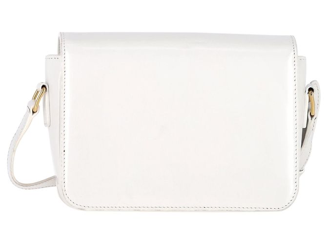 Céline Borsa Teen Triomphe Celine in pelle di vitello bianca Bianco - vista 3