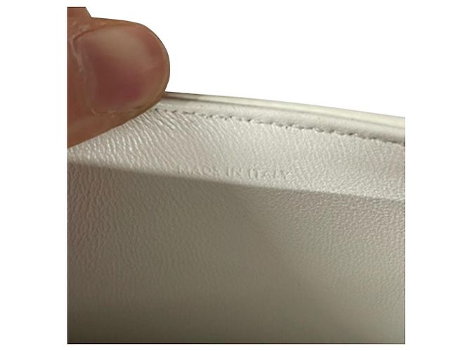 Céline Borsa Teen Triomphe Celine in pelle di vitello bianca Bianco - vista 6