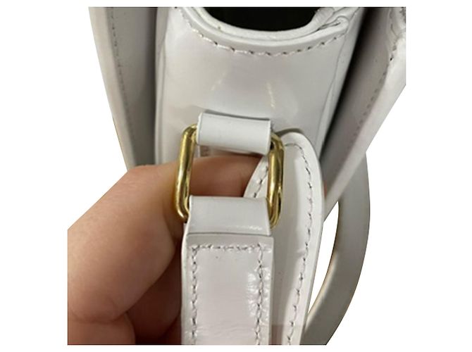 Céline Borsa Teen Triomphe Celine in pelle di vitello bianca Bianco - vista 8